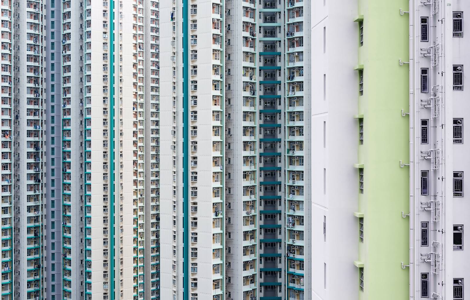 Fassade in Hong Kong bei Tag