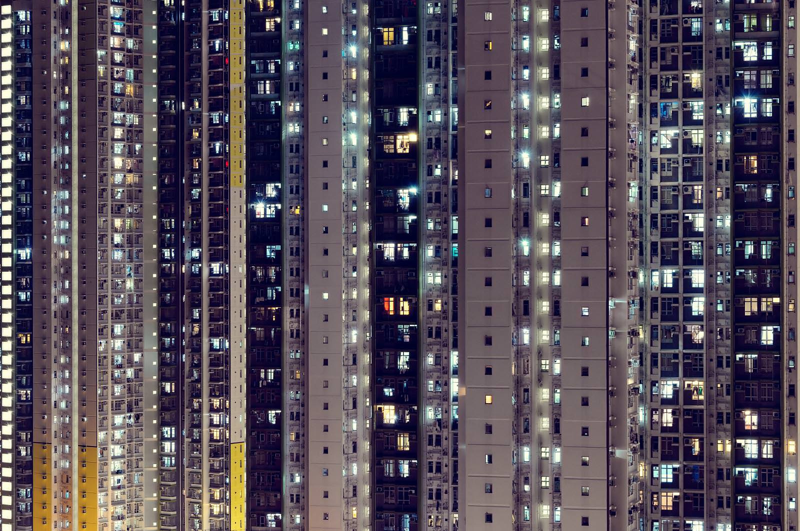 Nachtaufnahme aus Kowloon