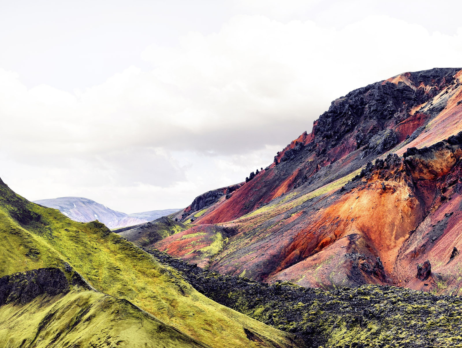 Eine weitere Aufnahme aus Landmannalaugar. Besonderes Highlight sind die Farbenfrohen Berge.