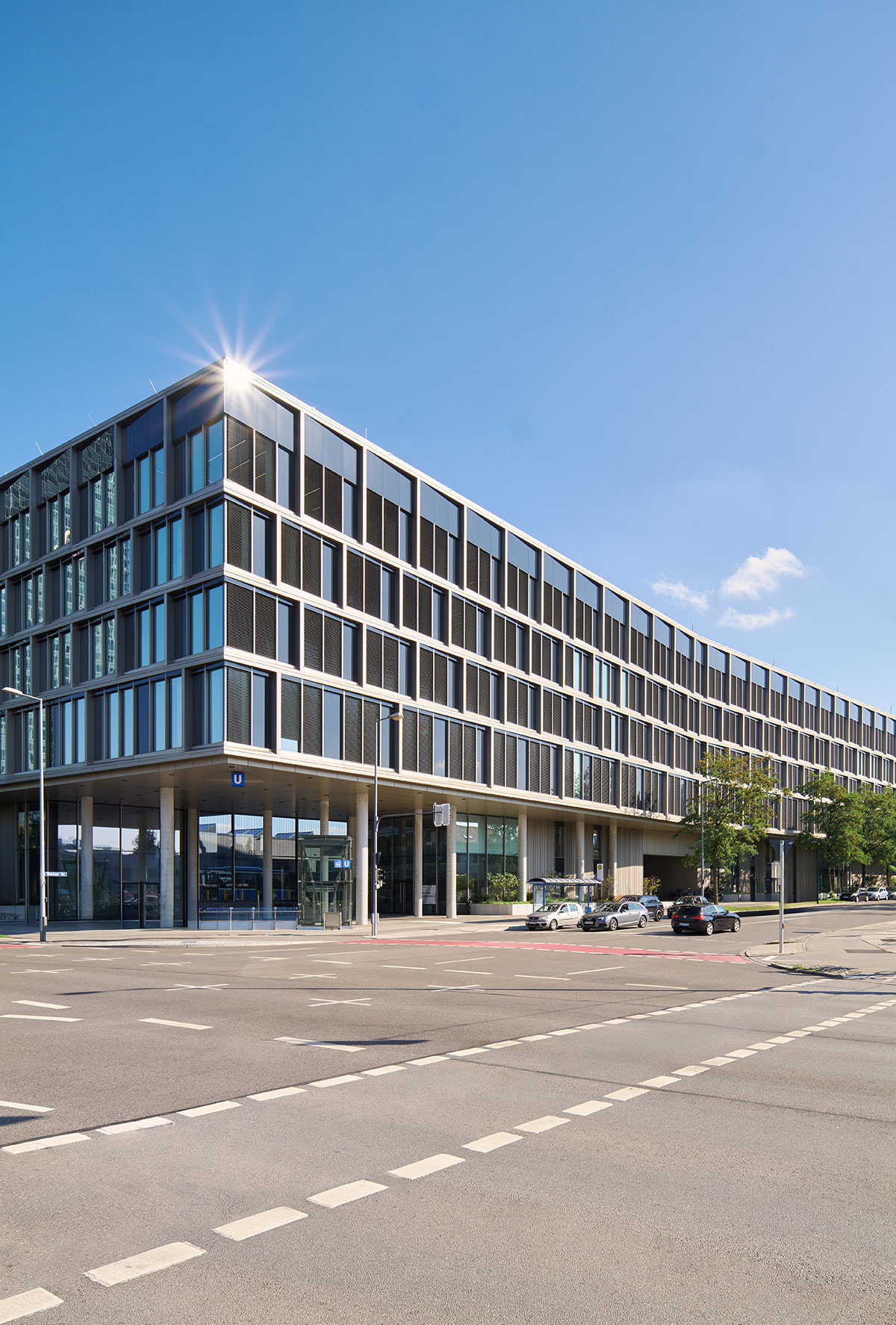 Außenansicht des Bürogebäudes in München