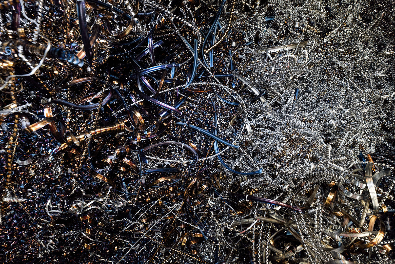 Abfall einer CNC-Maschine, Industrieaufnahme