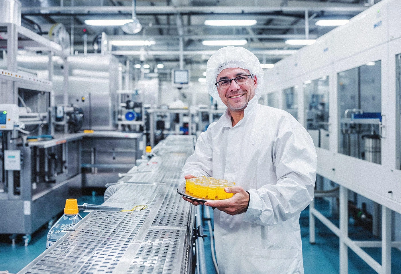 Nachaufnahme eines Mitarbeiters in der Produktion