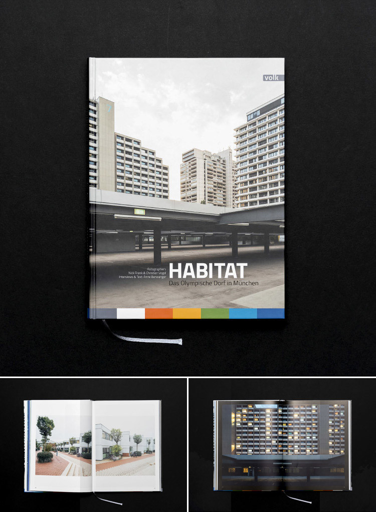 Cover des Buchs "Habitat" mit Bilder über das Olympische Dort München
