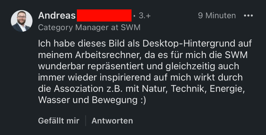 Kommentar auf Linkedin Posting